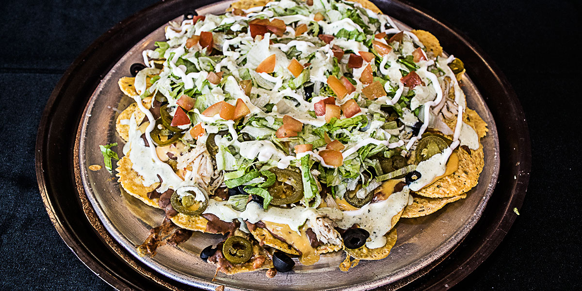 Loaded nachos served at Hugh and Jeff's